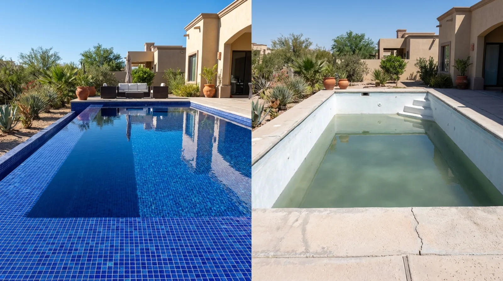 Acabados para alberca: mosaico, sukabumi y mármol en La Laguna